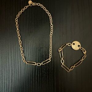 Classic Double Threat twisted silver necklace and bracelet set